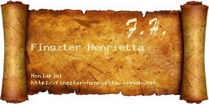 Finszter Henrietta névjegykártya