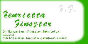 henrietta finszter business card